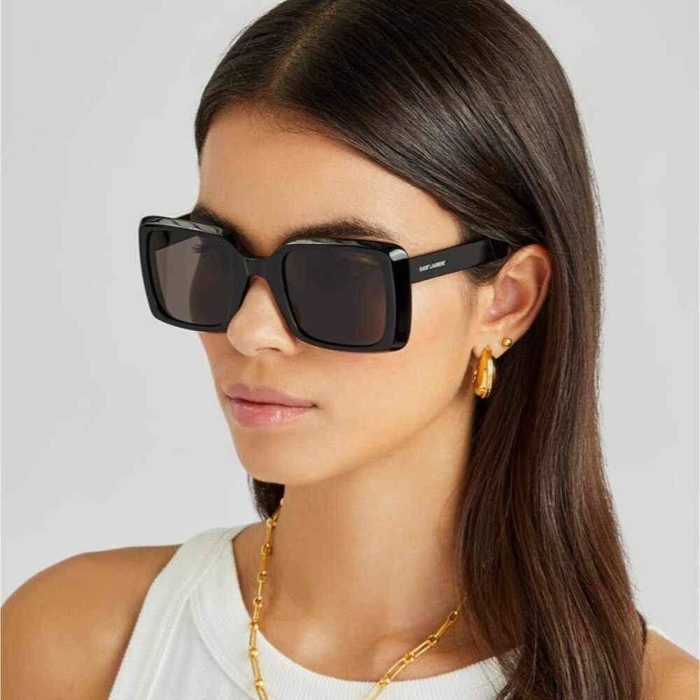 NEW SAINT LAURENT SUNGLASSES, SAINT LAURENT WOMEN BLACK SL497 001